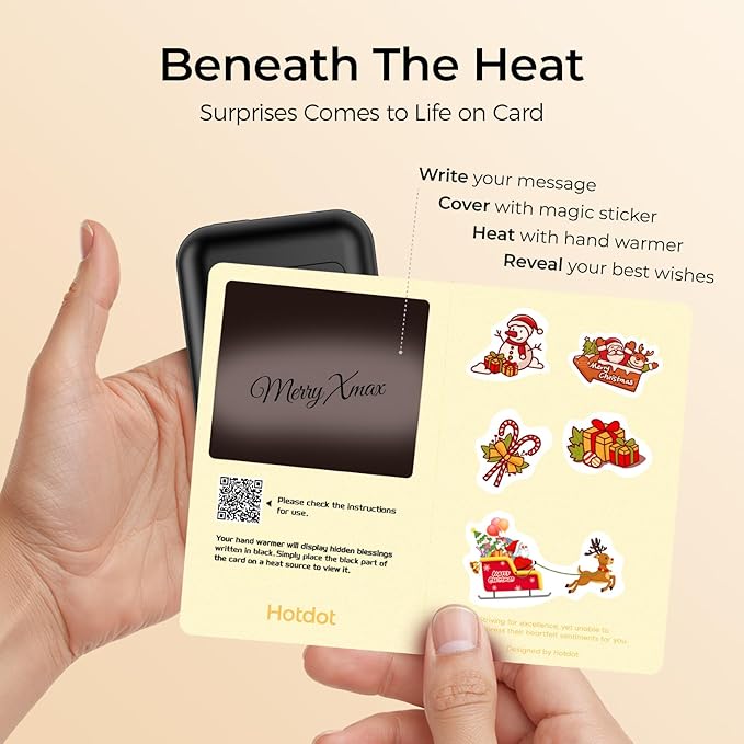 Hotdot Hand Warmers Rechargeable, Heat Levels (104–131°F), Real-Time Temp & Battery Display, Electric Hand Warmers, Fast Heating, Fits in Gloves/Pocket, Gifts for Women & Men