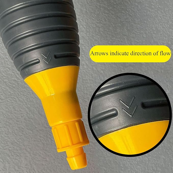 Gas Siphon Pump for Gasoline, with 4.9ft Siphon Hose, Hand Syphon Pump, Transfer Pump for Water, Oil, Diesel, Fish Tank, Aquarium