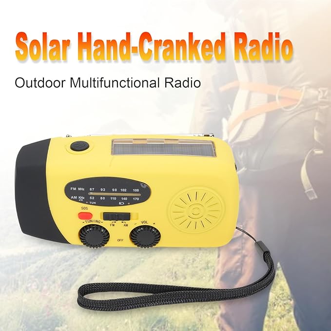 Yunir Emergency Radio, Solar Hand Crank Portable AM FM Radio Phone Charger with 2000mAh Battery, for Camping Hiking Power Outage (European Version)