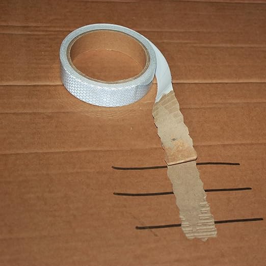 Non Fading Reflective Tape Silver 1 inch Wide, Outdoor Waterproof High Visibility Safety Warning Adhesive Stickers Strips (16 feet)
