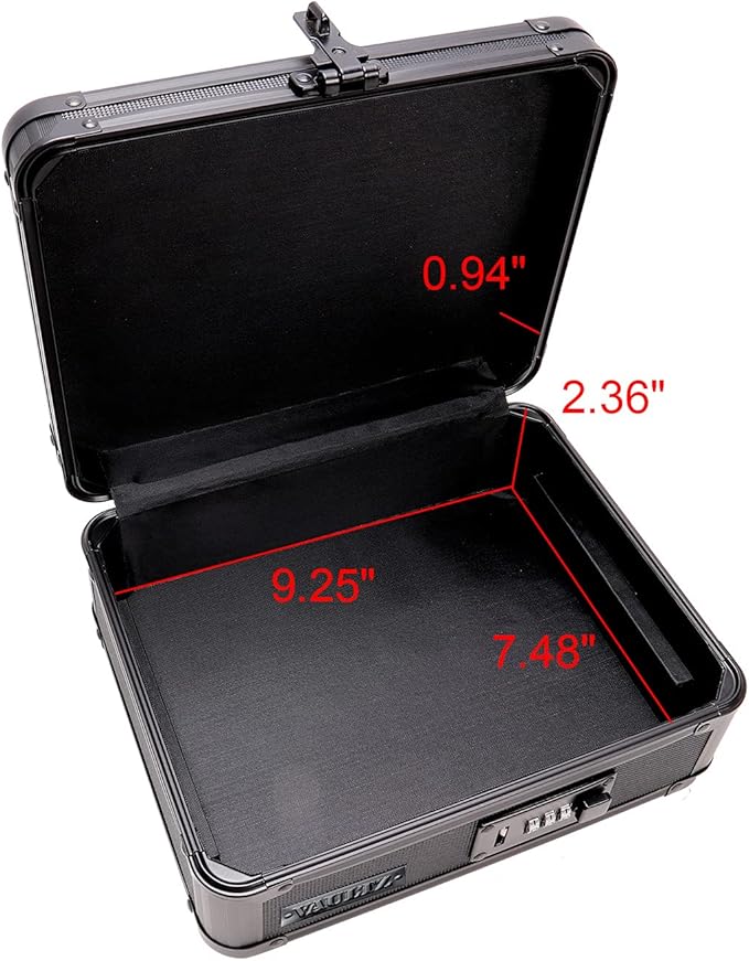 Vaultz Locking Cash Box with Bill and Coin Tray, Combination Lock, 8.5 x 4 x 10 Inches, Tactical Black (VZ00308)