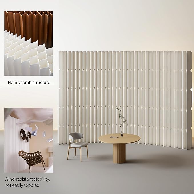 Foldable Room Divider Privacy Screens Movable Temporary Wall Space Partition, 5.91~7.87 FT Tall, 6.56~16.4 FT Width, Choice of Various Sizes and Styles