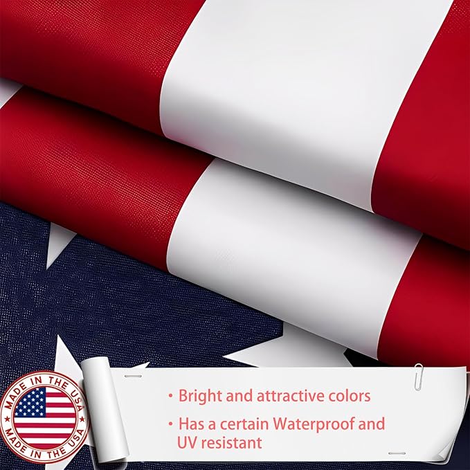 American US Flag 2x3 Outdoor Made in USA - Double Sided Heavy Duty Vivid Color United States Flag Banners with 2 Brass Grommet