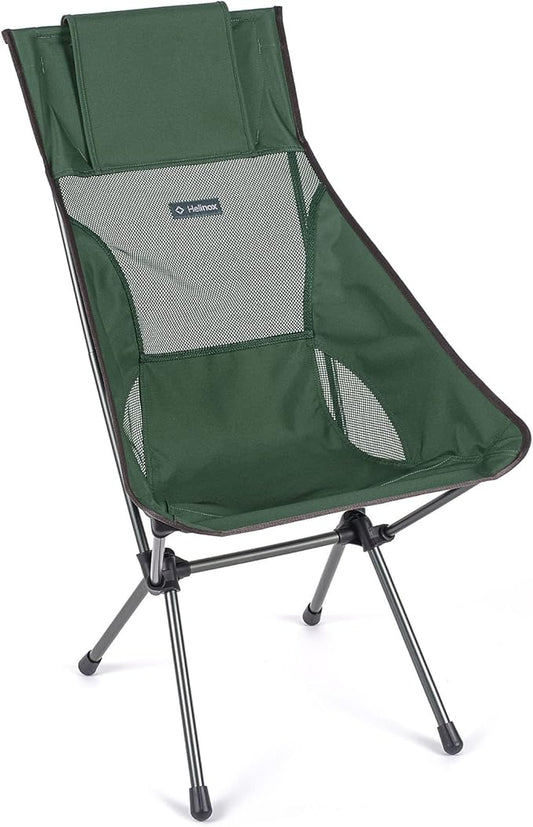 Helinox Sunset Chair Lightweight High-Back Collapsible Camping Chair Forest Green, 3.4Ibs Outdoor Chairs, Picnic Chair, Portable Camping Chair, with Side Pockets