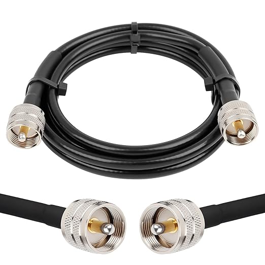 RG8x Coaxial Cable 6ft,CB Coax Cable 50 Ohm,UHF PL259 Male to Male Low Loss CB Antenna Extension for HAM Radio,VHF Radio,SWR Meter,Dummy Load,Antenna Analyzer