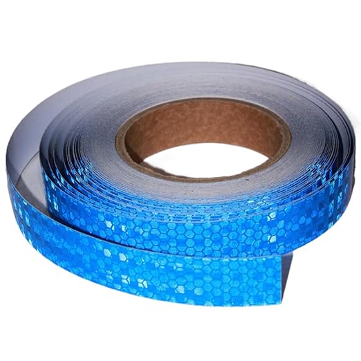 Industrial Reflective Tape Blue 1 inch Wide, Outdoor Waterproof High Visibility Safety Warning Reflector Sticker Strips (68 feet)