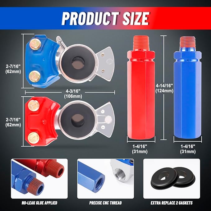 15ft 3 in 1 ABS & Power Air Line Hose with Glad Hand Hex Grip & Rubber Seals for Tractor Trailer Semi Truck