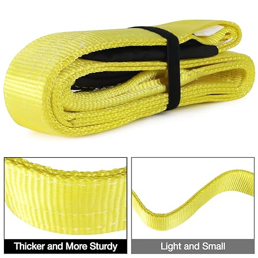 Lift Sling Straps,3" x 4' Heavy Duty Nylon Flat Eye Lifting Sling Straps, Recovery Strap for Lifting and Towing Boat Engine Hoist, Construction, Tractor Parts 9000 Vertical, 7300 Choker, 18000 Basket