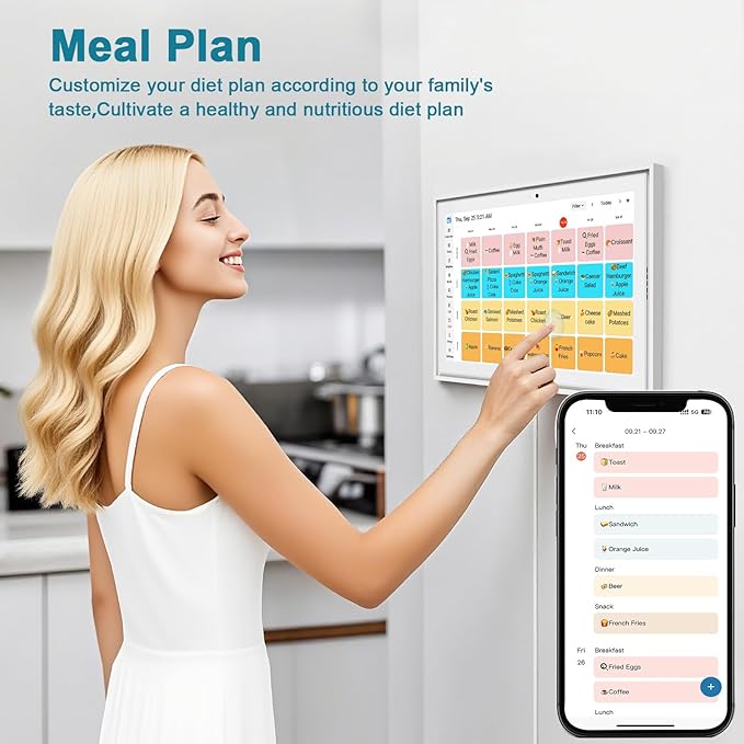 15.6 "Digital Calendar & Chore Chart, For Family Scheduling, Meal Planning, Task Rewards, Video Call，Online Sync With Mobile App, 32G Memory Smart Digital Photo Frame, Desktop Stand And Wall-Mounted