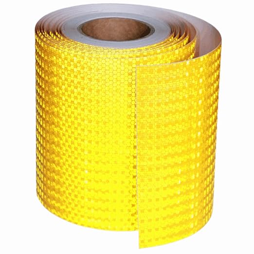Yellow Reflective Tape 8 inch Wide, Outdoor Waterproof High Visibility Warning Industrial Marking Tape, Safety Stickers (68 feet)