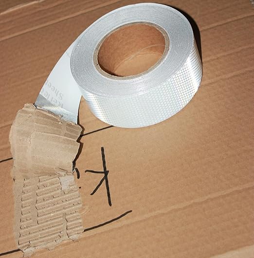 Non Fading Silver Reflective Tape 2 inch Wide, Outdoor Waterproof Safety Adhesive Stickers, High Visibility Industrial Marking Tape (68 feet)