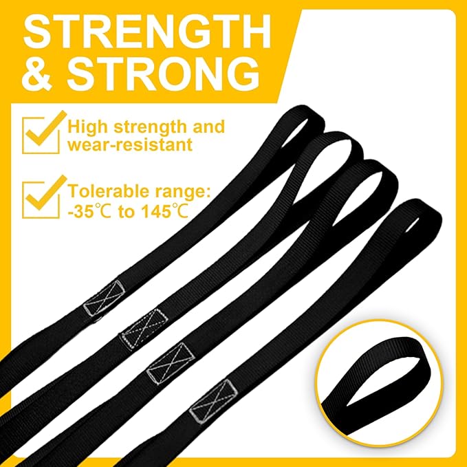 Ratchet Straps Tie Downs (4-Pack) - 1''x 15' (1,680lb Break Strength) - Ultimate Tie Down Straps with Safety S Hooks-for Trucks, Cargo, Moving, Appliances etc. (Black)