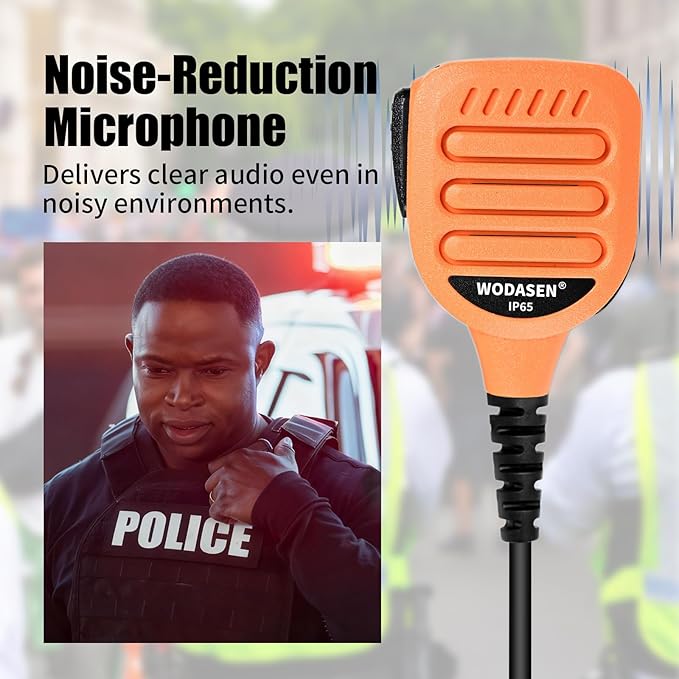 WODASEN Speaker Mic Walkie Talkie Handheld Microphone Shoulder Lapel Mics for GXT LXT GXT1000VP4 GXT1000 LXT500VP3 GXT1050VP4 LXT600 AVPH10 GMRS FRS X-Talker Radio (128-Orange)
