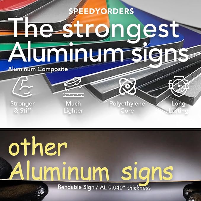 Custom Metal Signs, Personalized Aluminum, Customized Safety, Business Signs, Waterproof Outdoor, White Aluminum (Gray, 18x12 In)