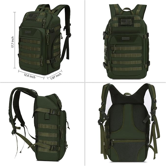MOSISO 30L Military Tactical Backpack for Men, Army Backpack Military Daypack 3 Day Assault Pack Hiking Rucksack Bug Out Bag, Army Green