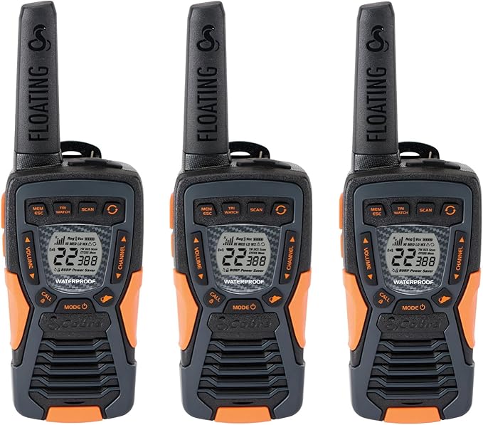 3-Pack Bundle of Cobra ACXT1035R FLT Floating Walkie Talkies