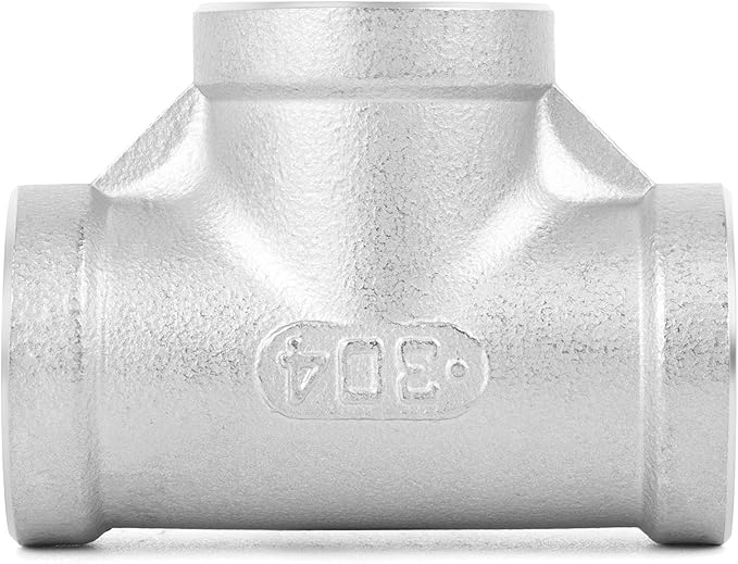 TAISHER 2PCS Stainless Steel Tee Pipe Fittings, 1" x 1" x 1" NPT Female Pipe Fittings