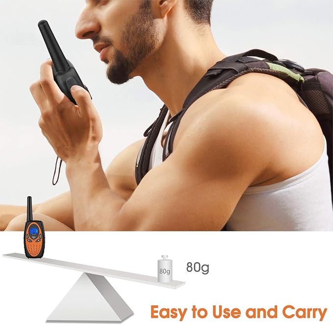 Walkie Talkies Long Range, M880 Two Way Radio for Adults with LCD Screen/Resistance Wakie-Talkies with Noise Cancelling for Men Women Outdoor Cruise Ship (Blue YellowGreen Red Orange)