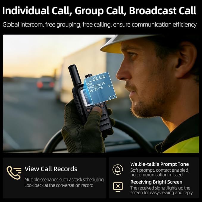 Lifetime Free Global Rapid Walkie Talkies Unlimited Range Nationwide PTT 4G LTE PoC Long Range Two Way Radio 5000 Miles Long Distance Radios for Family,Logistics,Construction (4 Pack with SIM)