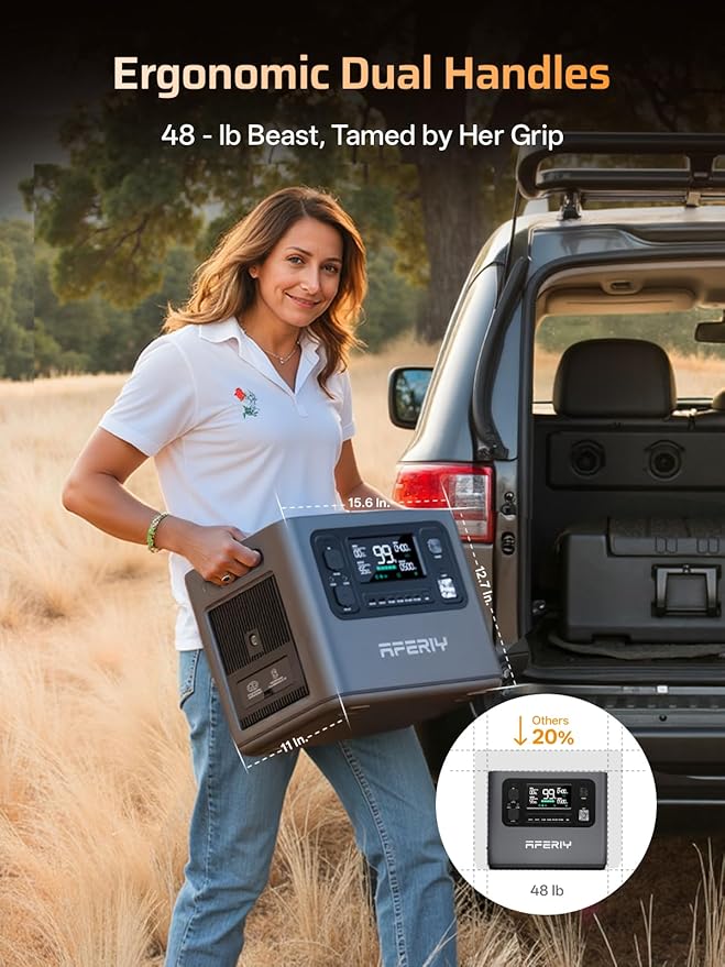 AFERIY 2800W Portable Power Station,P280 with 2pcs 400W Solar Panel,120V 2048Wh LiFePO4 Battery Backup,Solar Generator for Home Use,Outdoor Camping,Power Outage,Camping,RV,Emergencies