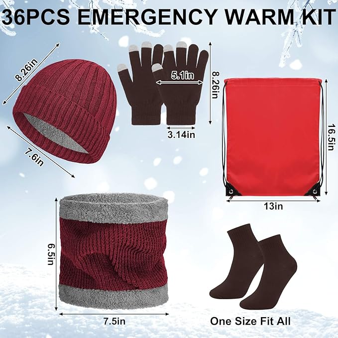 252 Pack Homeless Care Package Supplies Bulk Care Kit for Winter Beanie Gloves Sock Drawstring Bags Blankets for Women Men Gift (Silver)