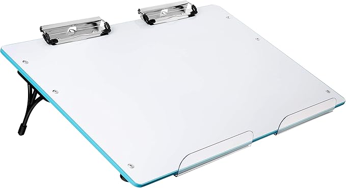 Slant Board for Writing – Adjustable Magnetic Whiteboard & 22° Angle Ergonomic Desk for Reading, Writing, Drawing and Studying – Portable Tabletop Stand for Students and Teachers - Blue