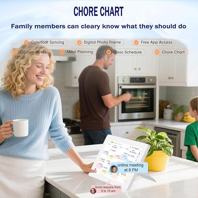 Digital Calendar, 15.6 Inch Upgraded Wall Planner Electronic Calendar & Chore Chart, with Digital Picture Frame Feature, Great for Organizing Your 2026 Calendar