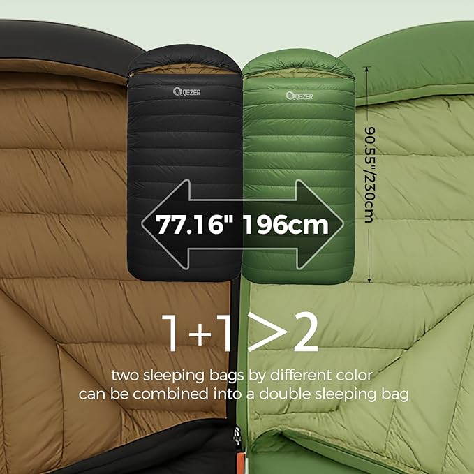 XL Sleeping Bag-600 Fill Power Down Sleeping Bag for Adults, Ultralight Ideal for Backpacking, Camping, Hiking