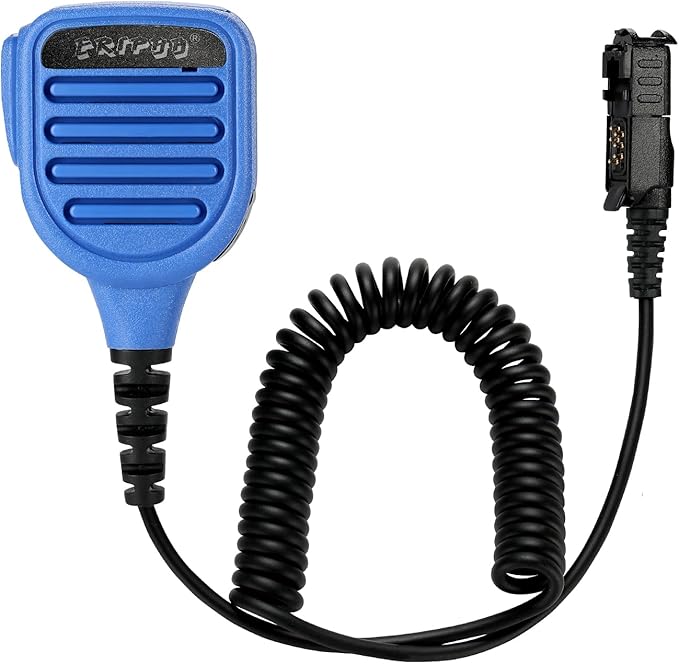 Shoulder Mic Speaker Compatible with Motorola XPR 3000 3000e 3300 3300e 3500 3500e Waterproof IP56 Two Way Radio Speaker Microphone with 3.5mm Jack (Blue)