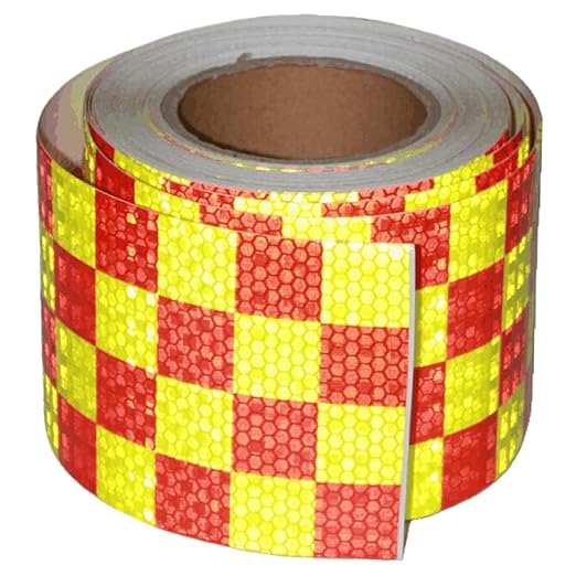 Reflective Tape 4 inch X 66 feet, Outdoor Waterproof Hazard Conspicuity Safety Warning Industrial Marking Tape