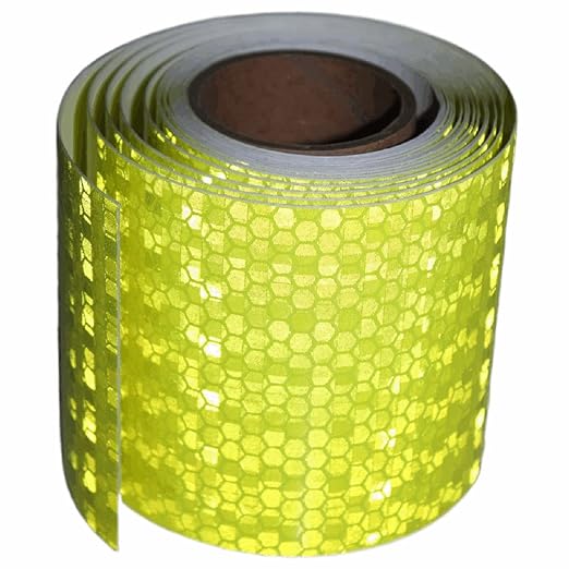 Fluorescent Yellow Reflective Tape Outdoor Waterproof 3 inch, High Visibility Warning Safety Industrial Marking Tape (11 feet)