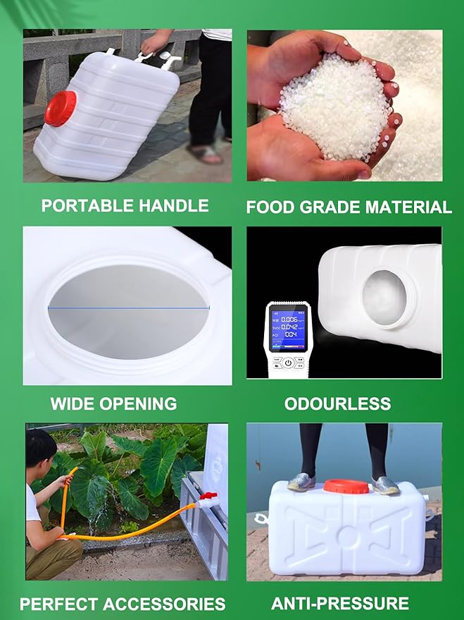 Water Storage Tank for Camping Plastic Large Capacity Water Tank Water Container with Spigot for Emergency Storage Household Outdoor Camping RV Self-Driving Tour(Size:110L/30gallon)