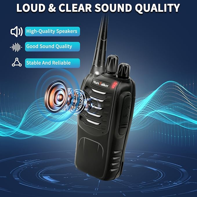 MT-8S Walkie Talkies Long Range for Adults,Rechargeable Walkie Talkie with 6 Way Multi Gang Charger, 1500mAh Li-ion Battery, Earpiece, Flashlight and USB-C Charging (6Pack)