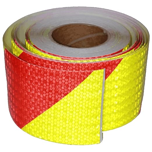 Industrial Reflective Tape 4 inch Wide for Truck, Outdoor Waterproof High Visibility Safety Warning Adhesive Strips (166 feet)