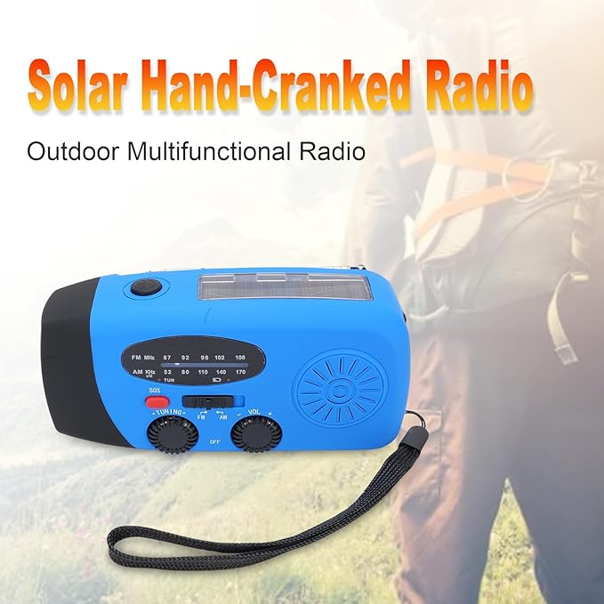 Yunir Emergency Radio, Solar Hand Crank Portable AM FM Radio Phone Charger with 2000mAh Battery, for Camping Hiking Power Outage (European Version)