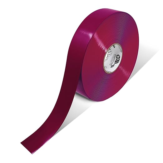 Mighty Line Solid Floor Marking Tape for Safety, Caution, Warning, Heavy-Duty, Peel and Stick Adhesive, Beveled Edge Design, Industrial Quality, 2 inch, 100' Roll, Purple
