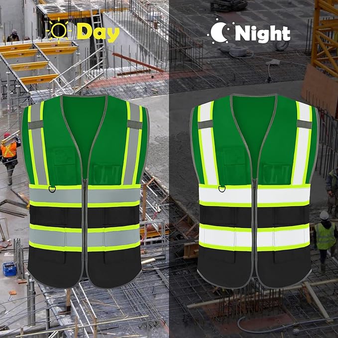 BeautyWill Custom Logo Safety Vest Class 2 High Visibility Reflective Vest for Men - Personalized Logo Team Vest