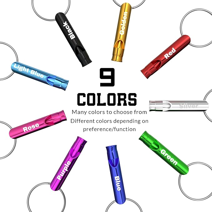 20 Pcs Custom Emergency Whistles with Keychains, Personalized Loud Safety Survival Whistle Engraved with Name/Text, Bulk Whistles for Outdoor Sports, Camping, Hiking, Boating, Hunting