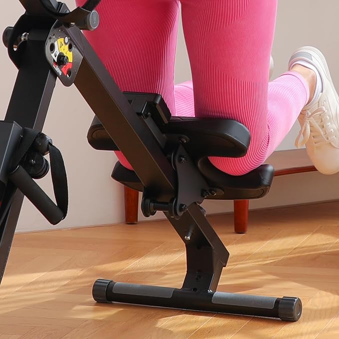 TOUSAINS 3 in 1 Adjustable AB Machine for Stomach Workout with 3 Heights, Foldable Rowing Machine for Home Gym with Comfortable seat & LCD Display Monitor, 330lbs Weight Capacity