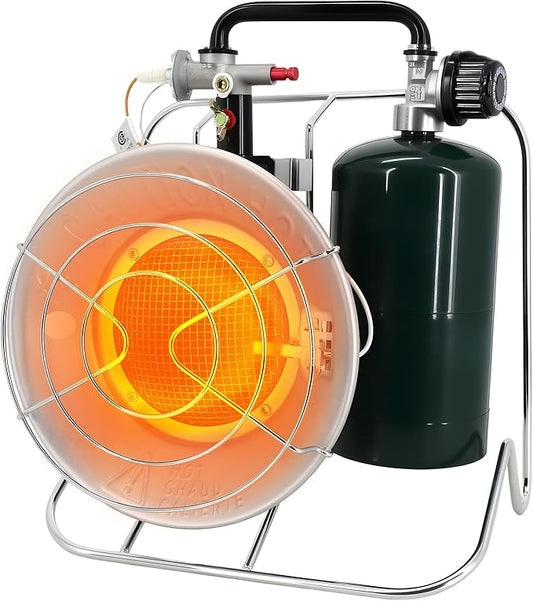 Breeze Touch 15,000 BTU Multi-Use Propane Outdoor Heater with Framed Handle, Tank Top Propane Radiant Heater with 3 Heating Modes for Camping, Fishing, Hunting, Tent, Patio