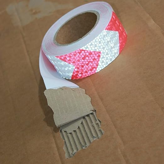 Reflective Tape Red White 2 inch Wide for Cars, Outdoor Waterproof High Visibility Safety Warning Adhesive Strips (66 feet)