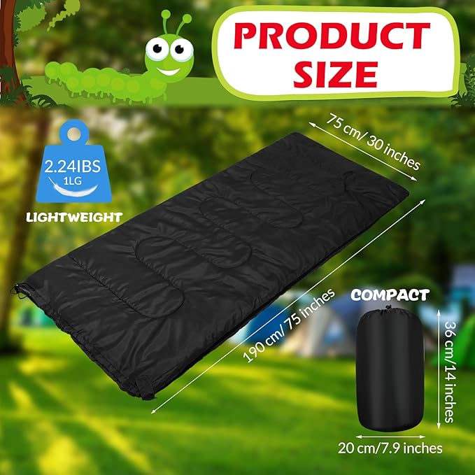 Macarrie 12 Pack Camping Sleeping Bags for Adults Bulk Cold Weather Kids Sleeping Bag Homeless Lightweight Waterproof Compression Sack for Backpacking Traveling Hiking Outdoor
