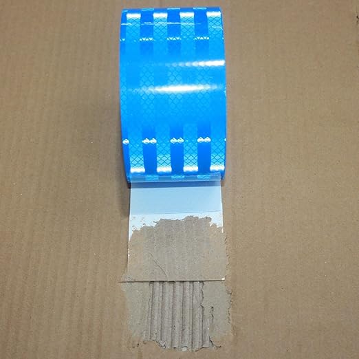 Industrial Non Fading Reflective Tape Blue 3 inch Wide, Outdoor Waterproof High Visibility Safety Adhesive Reflector Strips (66 feet)