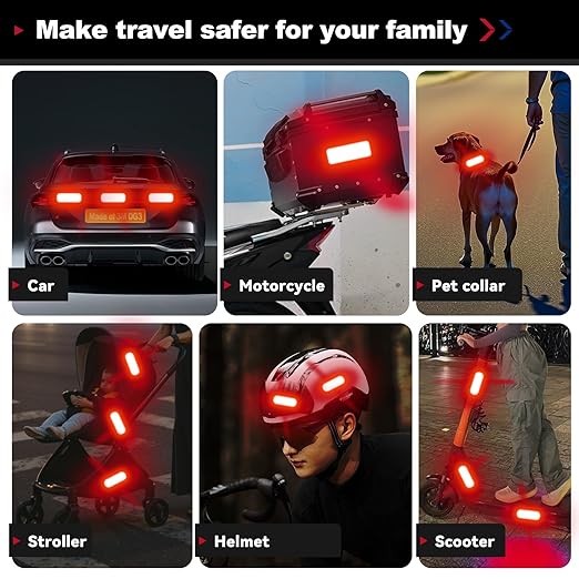 20 Pcs Super Reflection Reflective Stickers Made of 3M DG3, Safety Reflective Tape for Car Bike Mailbox Helmet, Red Tape Outdoor Waterproof 3.15" X 1.18"
