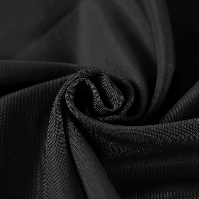 Fokitut 2 Pack Waterproof Round Tablecloth, 132 Inch, Stain Resistant and Wrinkle Polyester Table Cloth, Fabric Table Cover for Kitchen Dining, Wedding, Party, Holiday Dinner-Black