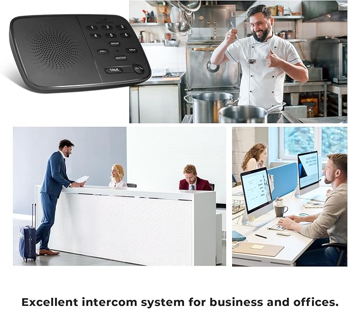 Hosmart Intercoms Wireless for Home UltraSpeak Pro, 2024 Full Duplex Wireless Intercom System for Business, Room to Room Intercom Two Way Real-time Intercom with 1200 Feet Range (6 Packs)