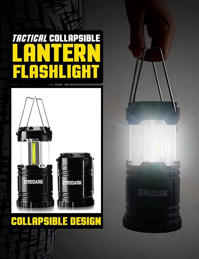 ZeroDark Flashlights Headlamp Lantern 3-Piece Set, Flashlight + Head Lamp + Camping Lantern Battery Powered LED High Lumens Camping Lights flashlights for Emergencies