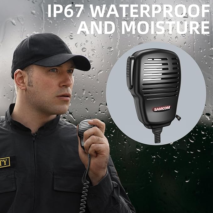SAMCOM FPCN30A 5Watt Walkie Talkie Long Range Two Way Radio Rechargeable with Speaking Mic, SAMCOM 2-Way Radios Heavy Duty Walky Talky with Shoulder Mic, 2 Packs