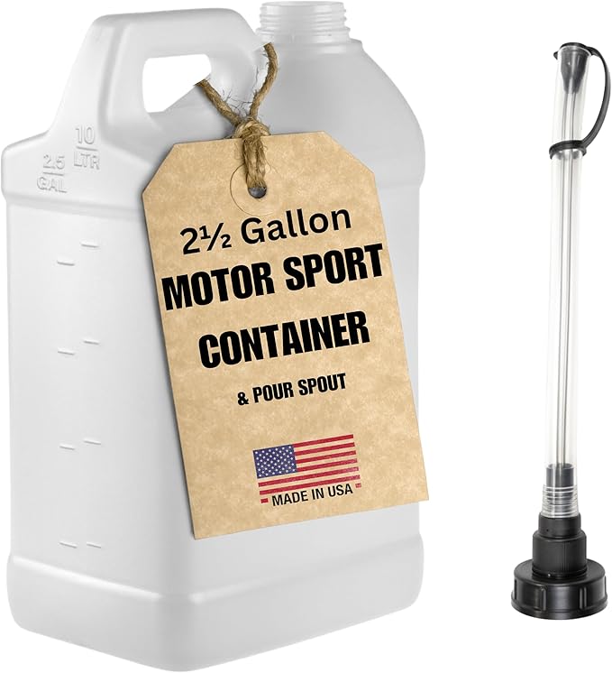 Kitchentoolz 2.5 Gallon HDPE Utility Container with Measurement Markings and Screw-On Pour Spout – Heavy-Duty Carboy for Water and Liquids – Made in USA