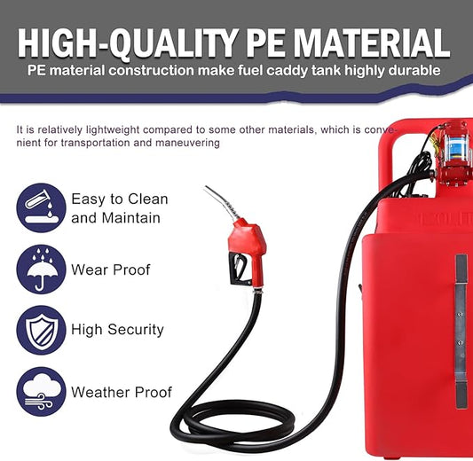 32 Gallon Fuel Caddy, Fuel Transfer Tank, Portable Gasoline Caddy Diesel Caddy with 12GPM Electric Pump for Cars, Motorcycles, Boats, Lawn Mowers, Snowblowers, Auto Fueling Nozzle